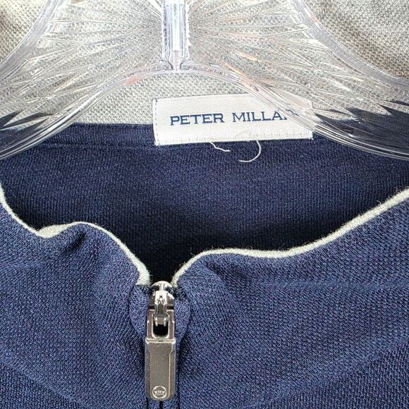 Peter Millar Men’s Blue Quarter 1/4 Zip Pullover Navy Blue Size 2XL - Picture 2 of 8